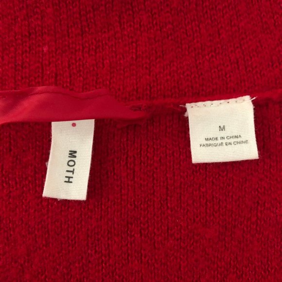 Anthropologie Moth Sandy Sweater Jacket M Red - Picture 9 of 11